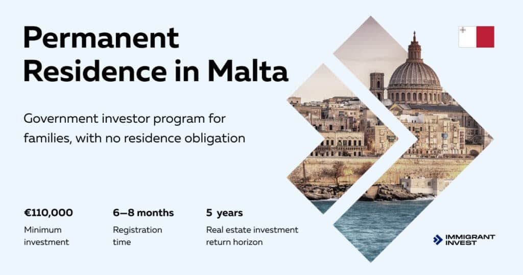 Permanent residence in Malta by investment