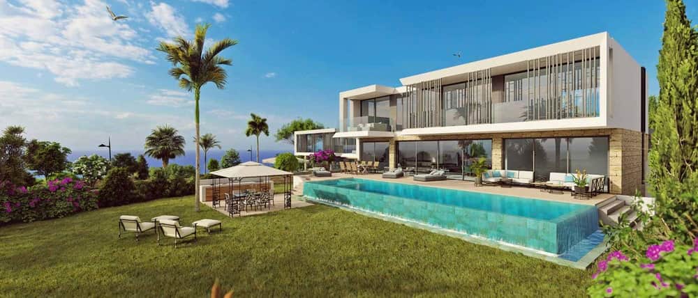 Modern villas with pool and garden not fae from seaside 1