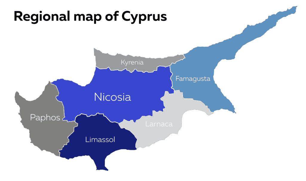 Regional map of Cyprus