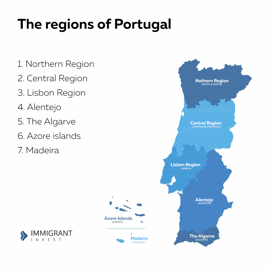 Living in Portugal — Regions of Portugal on the map — Immigrant Invest