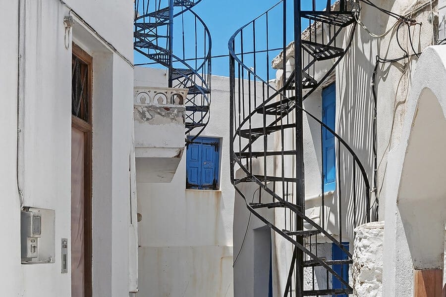 Investment properties in Greece: spiral stairs