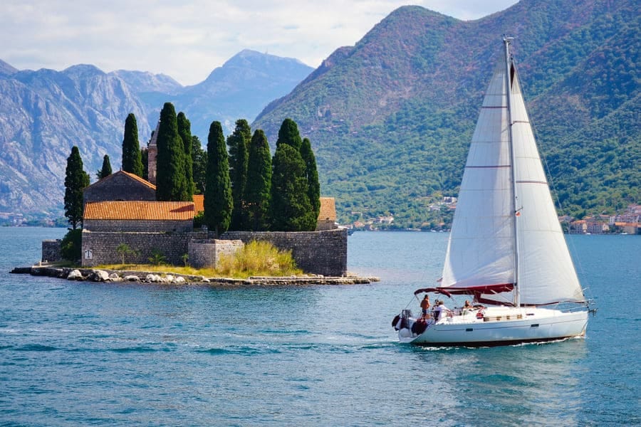 Sailing on a yacht in Montenegro